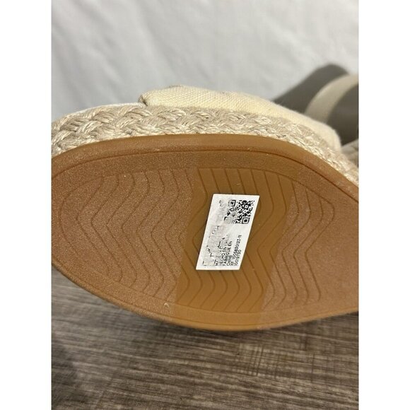 Toms Marisela Wedge Sandals Natural Slubby Woven Size 11 - Picture 12 of 16